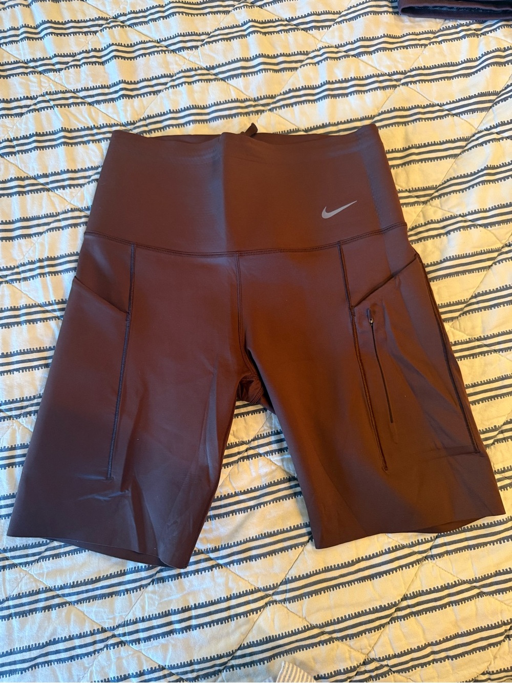 Nike Women's High-Waist Brown Bike Shorts